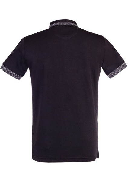 Siyah Erkek Polo Yakalı Kısa Kol Patletli T-Shirt – Desenli Şık Model fırsatları