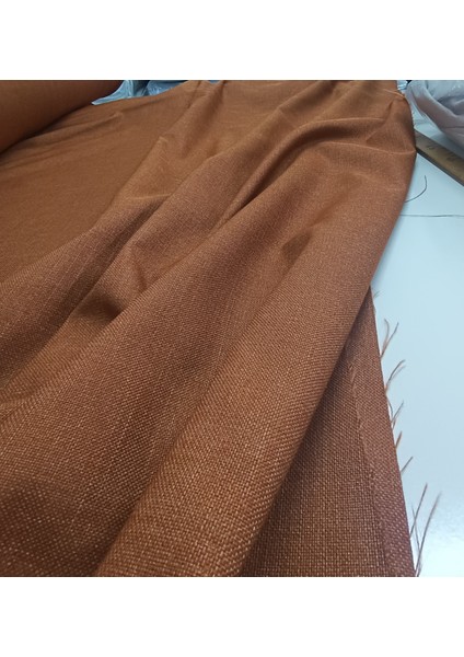 Düz Keten Fon Perde -Pilesiz - Tek Kanat - Turuncu - TR16 indirimleri