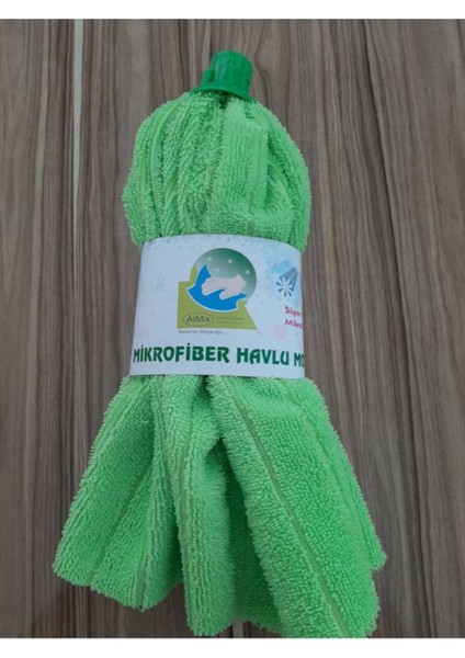 Yeşil Mikrofiber Havlu Mob Ucu 102, dayanıklı ve pratik temizlik ürünü, yedek seçenek