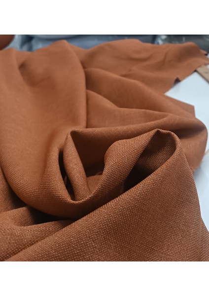 Düz Keten Fon Perde -Pilesiz - Tek Kanat - Turuncu - TR16 modelleri