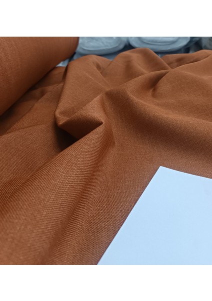 Düz Keten Fon Perde -Pilesiz - Tek Kanat - Turuncu - TR16