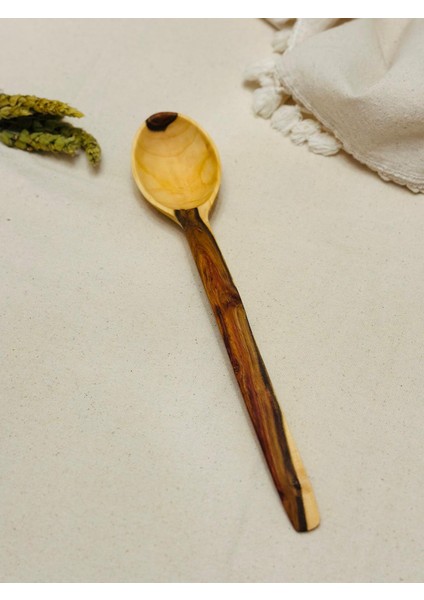 Erik Ağacı Ahşap Karıştırma ve Servis Kaşığı – 32 cm | Doğal Aşçı Kaşığı, El Yapımı Mutfak Gereci