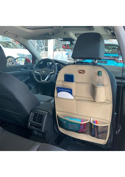 Audi Q5 Uyumlu Deri Koltuk Arkası Organizer 2'li Set Düzenleyici Bej Autogoodstore fiyatları