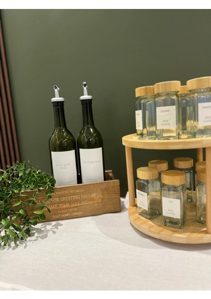 12'li Bambu Baharatlık Seti, Kapaklı, Döner, 200 ml, Çok Amaçlı, Şık ve Pratik kullanım fiyatları