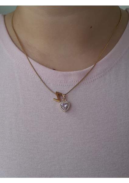 Gold Pembe Kalpli Z Harfli Çelik Kolye fiyatları