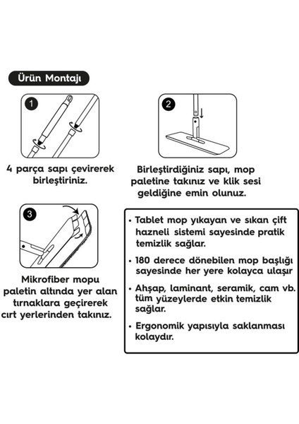 Kolay kullanımlı tablet paspas temizlik seti, hijyen sağlayan pratik çözüm modelleri
