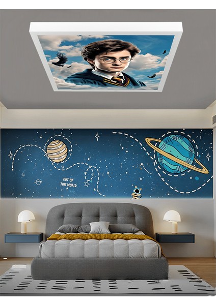 Harry Potter Çocuk Odası Avize, 60X60 Kare, 60WATT,BEYAZ Işık LED Lamba,çocuk Odası Modern LED Avize