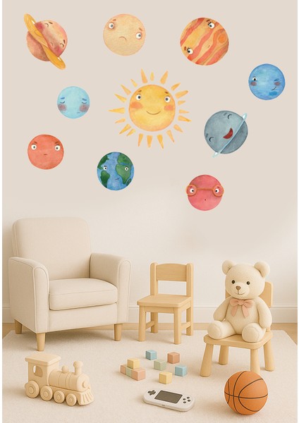 Güneş Sistemi Duvar Stickerı – Uzaya Yolculuk Başlasın!