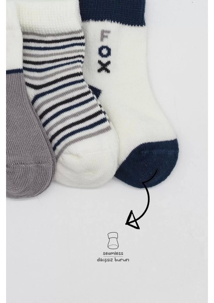 3'lü Penye Soket Çorap BS10109 Gri modelleri