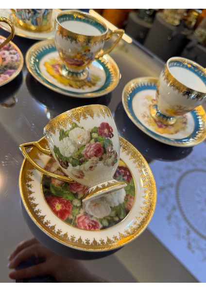 Esterhomedecor 6 Kişilik Porselen Kahve Fincan Takımı