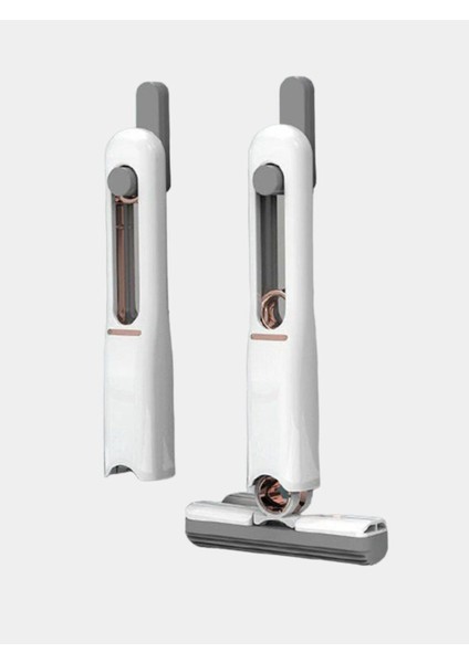 Pratik ve taşınabilir çok amaçlı mini mop seti, kolay temizlik sağlar, beyaz renkli, plastik.