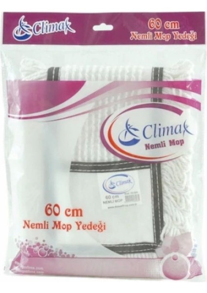 Nemli Mop Yedek 60cm, Çok Renkli, Dayanıklı ve Pratik Temizlik Aksesuarı