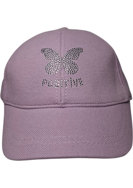 Spteks Kitti 9-15 Yaş Kız Garson Lila Renk Kelebek Baskı Mevsimlik Şapka fırsatları