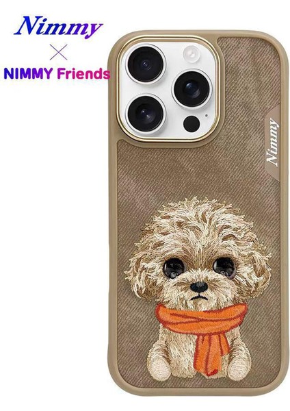 iPhone 16 Pro Max Uyumlu 3D Göz Köpek Detaylı Gerçek Nakış İşlemeli Kabartmalı New Big Eyes Kılıf