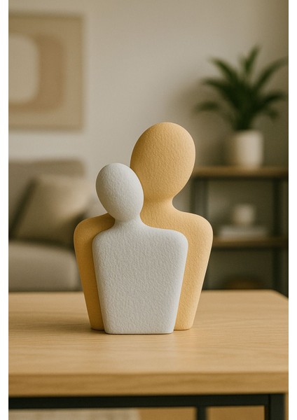Minimalist Sarılma Figürü Biblo | Modern Aile ve Sevgi Temalı Dekoratif Obje indirimleri