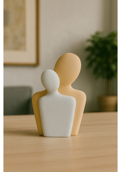 Minimalist Sarılma Figürü Biblo | Modern Aile ve Sevgi Temalı Dekoratif Obje