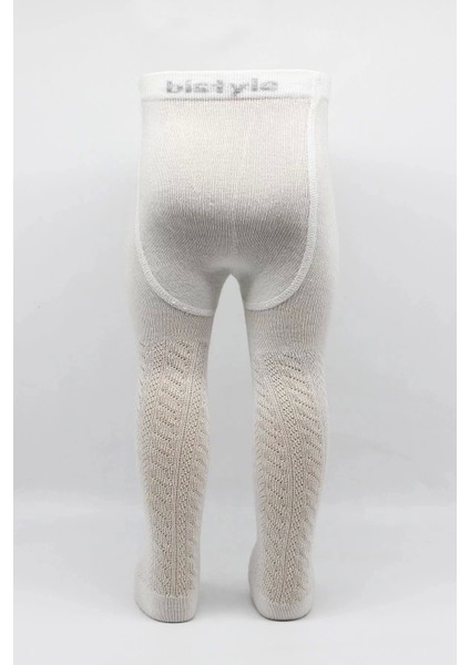 Tekli Zikzak Kabartma Penye Külotlu Çorap BS50108 Ekru modelleri