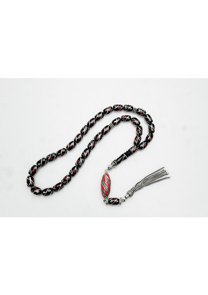 Oltu Taşı Kapsül Kesim Çeşmi Kırmızı Işleme Tespih