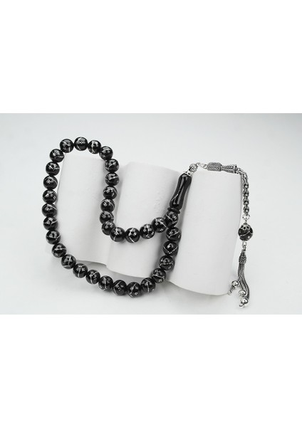 Oltu Taşı Küre Tek Zikzak Dörtlü Baklava Işlemeli Tespih modelleri