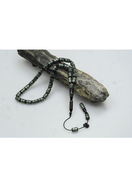 Oltu Taşı Yeşil Örgü Işlemeli Tespih fiyatları