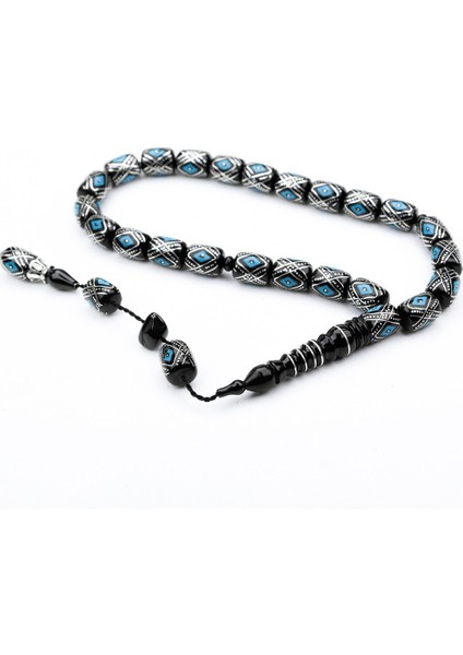 Oltu Taşı Kapsül Kesim Akrep Model Mine Işlemeli Tespih