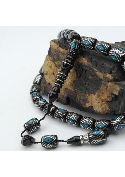 Oltu Taşı Kapsül Kesim Akrep Model Mine Işlemeli Tespih modelleri