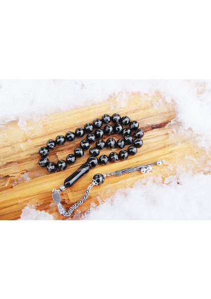 Oltu Taşı Küre Model Çift Zikzak Dörtlü Işlemeli Tespih fiyatları