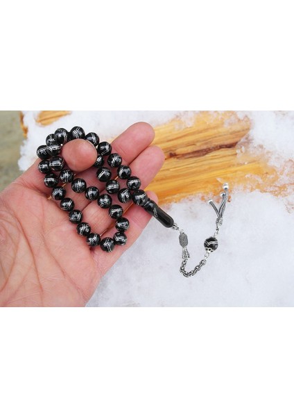 Oltu Taşı Küre Model Çift Zikzak Dörtlü Işlemeli Tespih modelleri