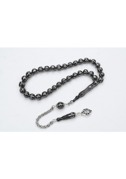 Oltu Taşı Küre Karpuz Baklava Bilek Boy işlemeli Tespih