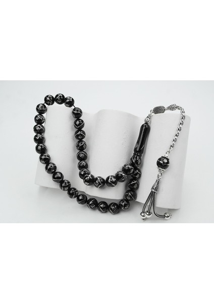 Oltu Taşı Küre Model Tek Zikzak Dokuzlu Baklava Işlemeli Tespih fırsatları