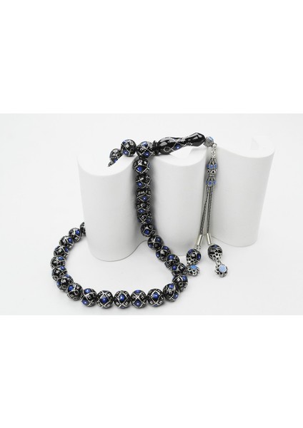 Oltu Taşı Küre Fiyonk Mavi Işlemeli Tespih fırsatları