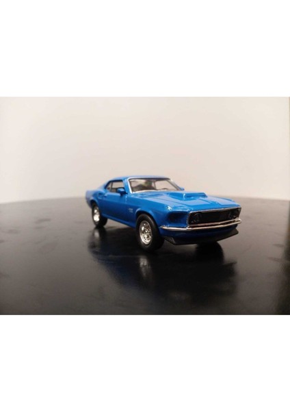 1:36 Mustang Boss 428 Model Araba Diecast Çek Bırak Mavi