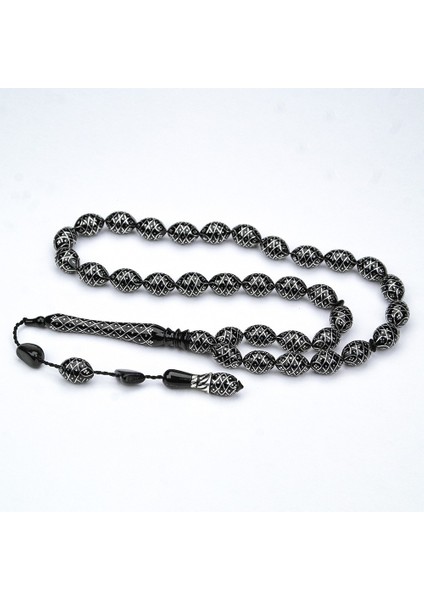 Oltu Taşı Koleksiyonluk Özel Işlemeli Tespih