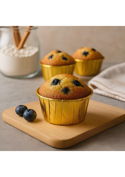 25 Adet Gold Altın Sarısı Parlak Metalize Muffin Kek Kalıbı Kabı, Cupcake Kapsülü 6,5X4X5 cm fiyatları