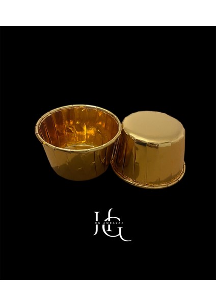 25 Adet Gold Altın Sarısı Parlak Metalize Muffin Kek Kalıbı Kabı, Cupcake Kapsülü 6,5X4X5 cm