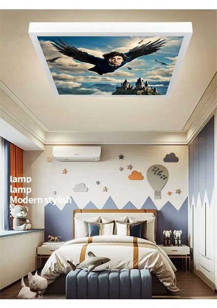 Çocuk Odası Harry Potter Avize, 60X60 LED Panel, 60W Beyaz Işık, Modern LED Avize, Yapay Zeka Avize
