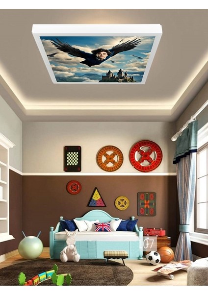 Çocuk Odası Harry Potter Avize, 60X60 LED Panel, 60W Beyaz Işık, Modern LED Avize, Yapay Zeka Avize