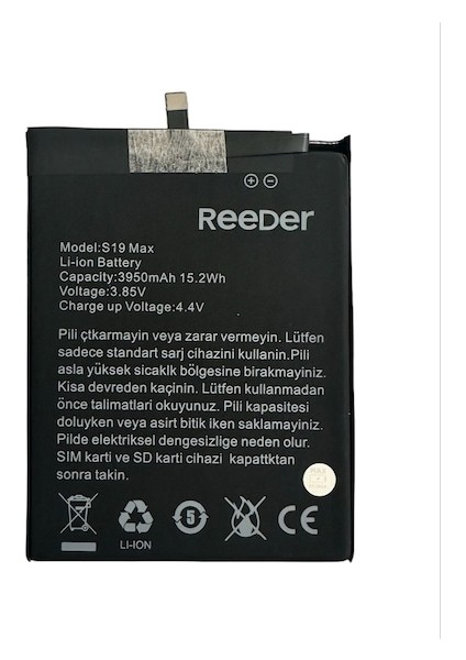 Reeder S19 Max Batarya Pil 3950