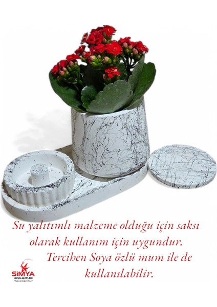 Simya Özel Tasarım Mermer Desenli Dekoratif Aksesuar Seti Pinterest Vazo Tütsülük