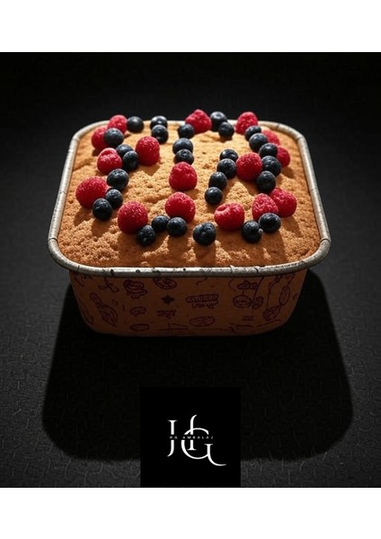 25 Adet Kraft Desenli Kare Şekilli Muffin Kek Kalıbı, Kraft Cupcake Kapsülü 8x3,5x6,5 cm