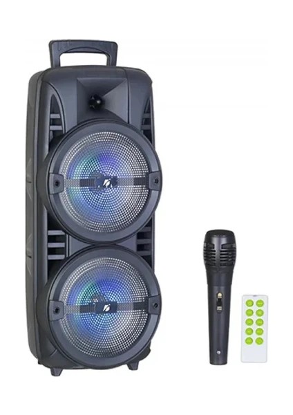 Brk Teknoloji Kts-1745 8 Inch*Kablosuz Taşınabilir Açık Hoparlör Çift 8 Inç Kablolu Mikrofon İle Fm Radyo Usb Tf Kartı Tws Mp3 Müzik Oyuncu modelleri