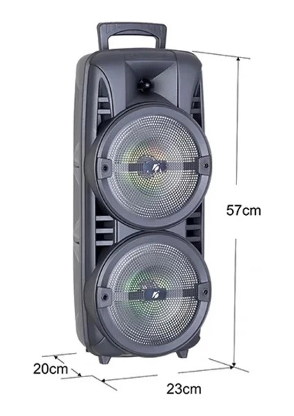 Brk Teknoloji Kts-1745 8 Inch*Kablosuz Taşınabilir Açık Hoparlör Çift 8 Inç Kablolu Mikrofon İle Fm Radyo Usb Tf Kartı Tws Mp3 Müzik Oyuncu fırsatları