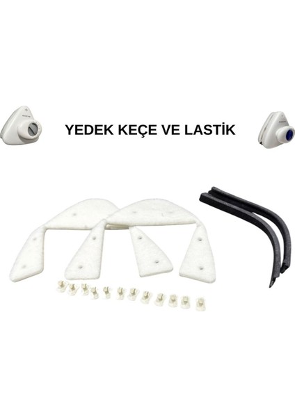 20-42 mm uyumlu mıknatıslı cam silme aparatı yedek keçe ve lastik seti