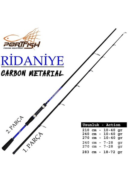 Ridaniye Spin 270 cm 10-40 gr 1.parça (Yedek Parçası)