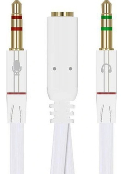 3.5mm Stereo Dişi x 2 Stereo Erkek Kulaklık Mikrofon Hoparlör Ayırıcı 20 cm Kablo modelleri