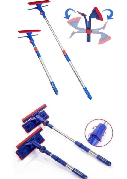 Çift Taraflı Teleskopik Cam Temizleme Aparatı, Kolay ve Pratik Temizlik Yöntemi