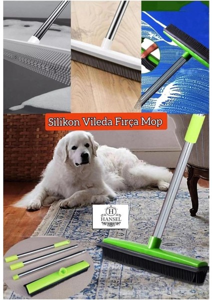 Kauçuk Zemin Temizleme Fırçası ve Mop Seti, Pratik ve Dayanıklı Temizlik Aracı