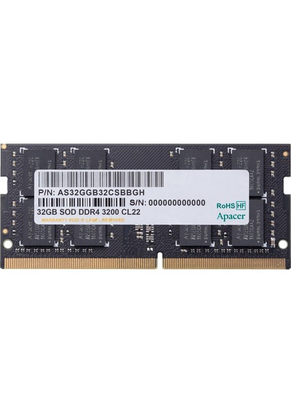 32GB 1X32GB 3200MHZ CL22 Ddr4 Notebook Sodımm Ram (ES.32G21.PSI)