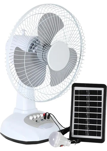 3 Kademeli Fan Vantilatör Ampul - Ledli - Solarlı Powerbank (4390)