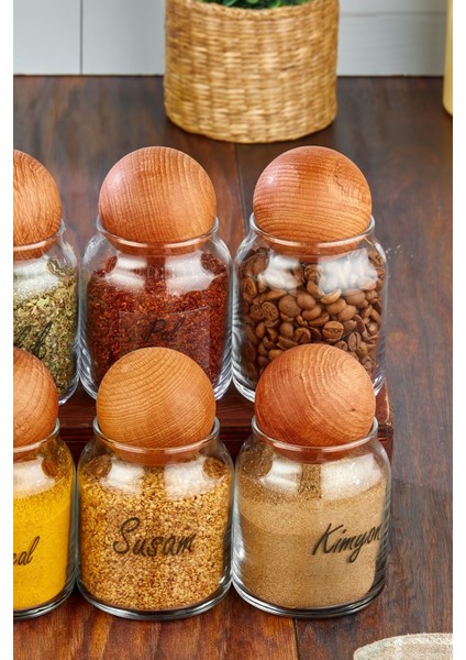 8'li Ahşap Kapaklı 300 ml Cam Baharat ve Şekerlik Seti, Parça Sayısı: 16 fırsatları